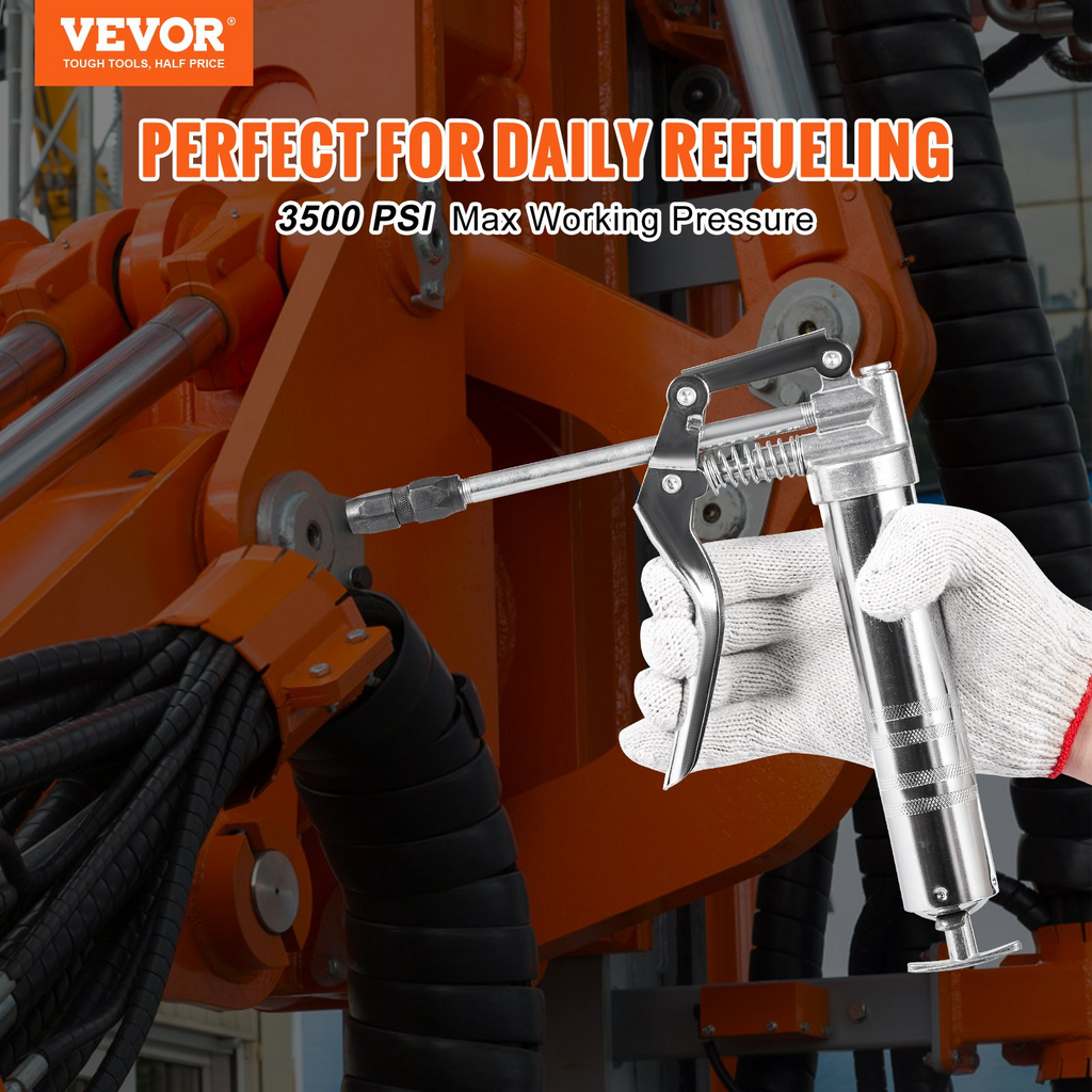 Pistola engrasadora con empuñadura de pistola VEVOR 3500 PSI capacidad de 4 oz/120 CC