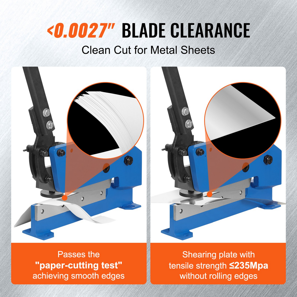 Cizalla manual para placas VEVOR de 12" para procesamiento de láminas de metal cortadora de sobremesa HS-12 con material Q235 para trabajos manuales con acero grueso