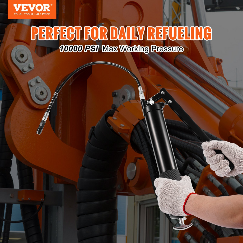 Pistola engrasadora VEVOR presión de trabajo máxima de 10 000 PSI capacidad de 20 oz/600 CC