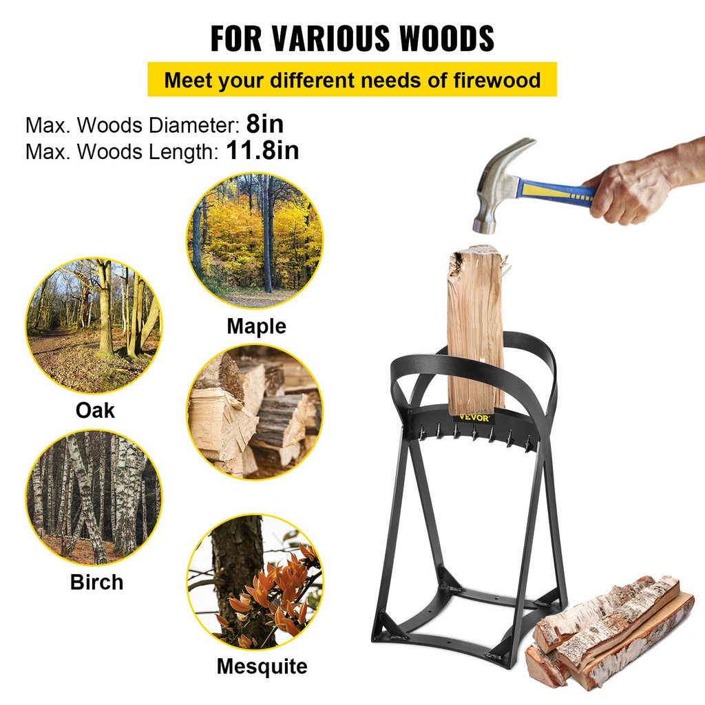 VEVOR - Cortadora de leña de 20,3" x 13,2" de 8" de diámetro
