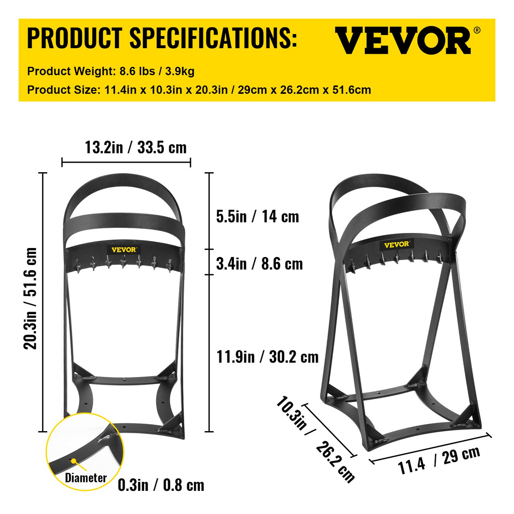 VEVOR - Cortadora de leña de 20,3" x 13,2" de 8" de diámetro