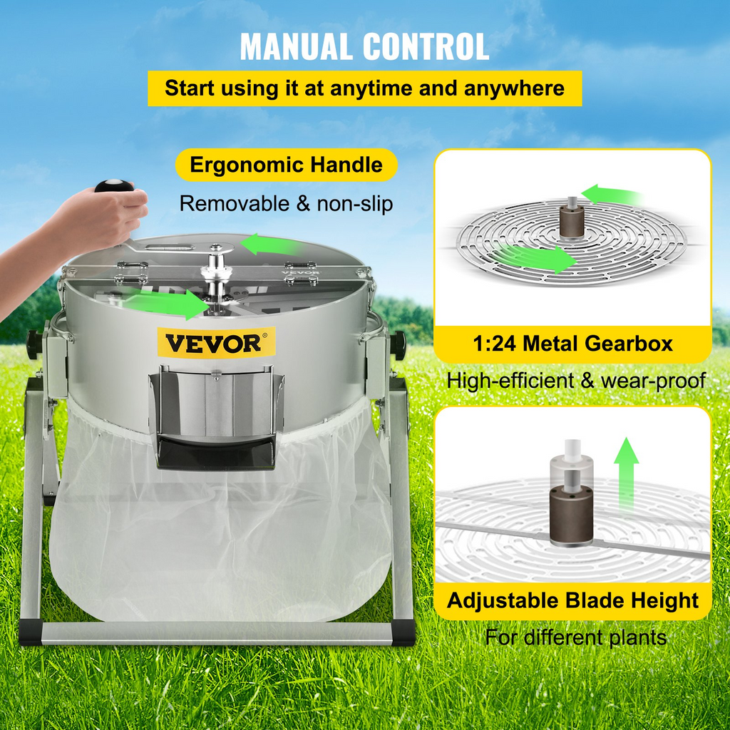 VEVOR Cortadora de hojas y cogollos manual de 16 pulgadas