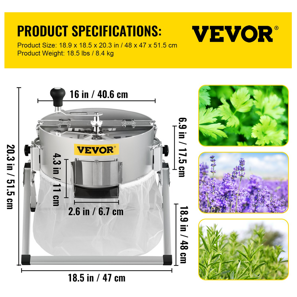 VEVOR Cortadora de hojas y cogollos manual de 16 pulgadas