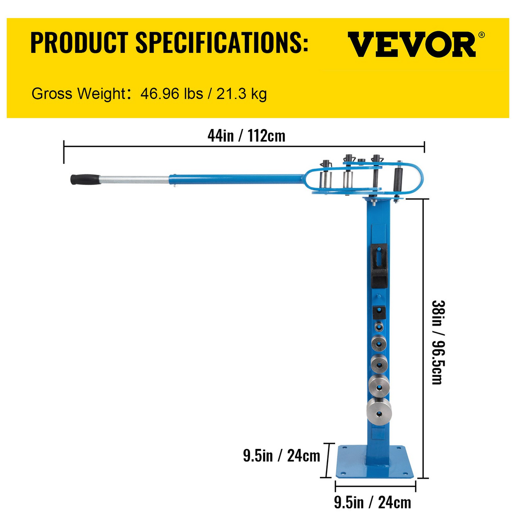 Dobladora de metal VEVOR YP-38 1" a 3"