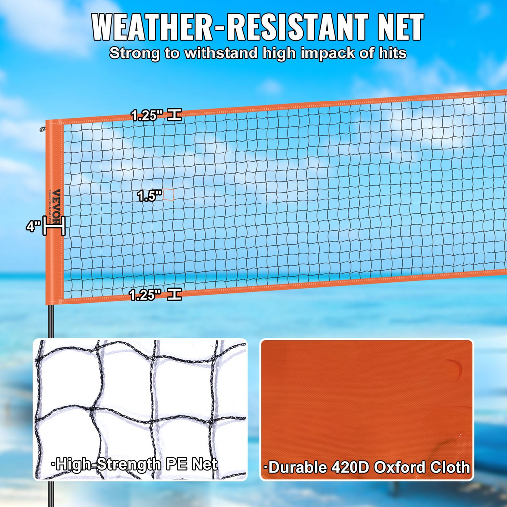 Red de voleibol de 4 vías VEVOR altura ajustable