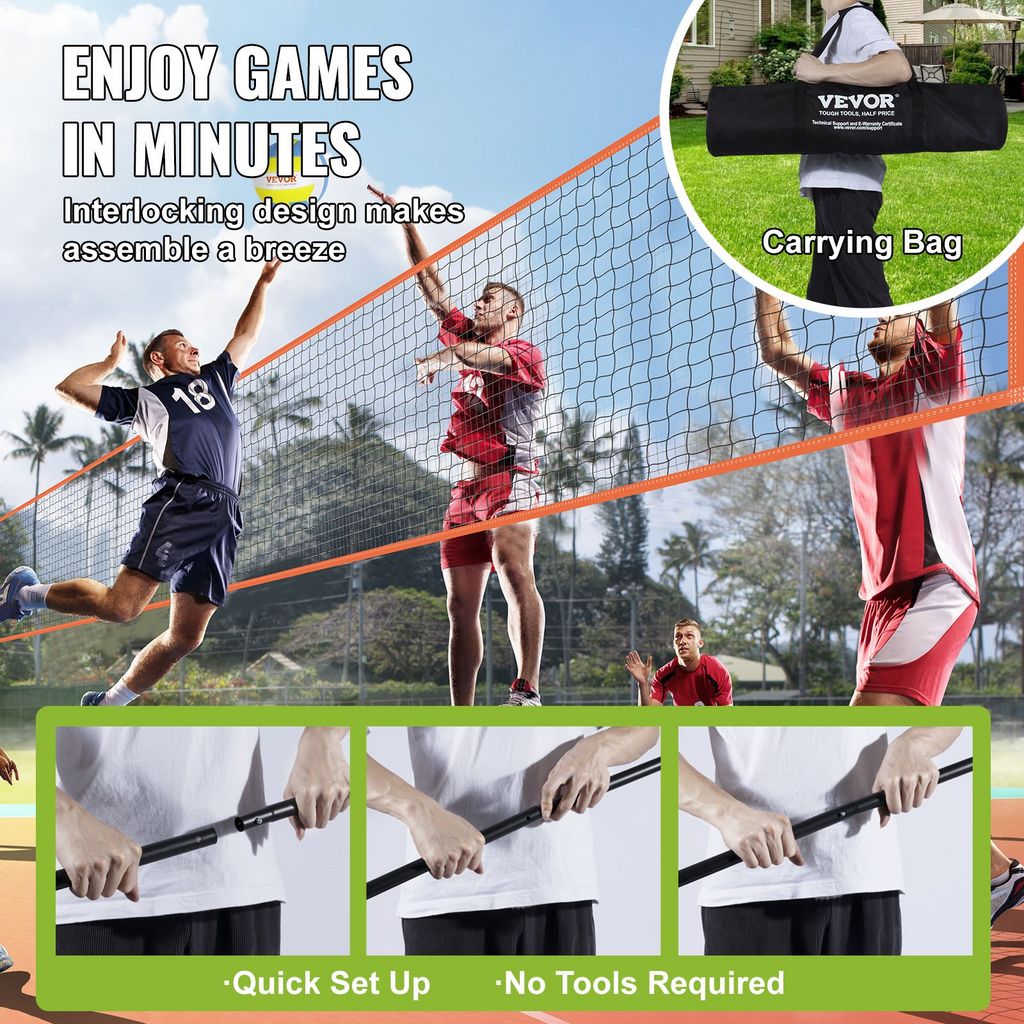 Red de voleibol de 4 vías VEVOR altura ajustable