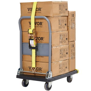 Correas de amarre con trinquete VEVOR (paquete de 4) resistencia a la rotura de 10 000 lb gancho doble en J incluye 4 correas de amarre con trinquete de 2