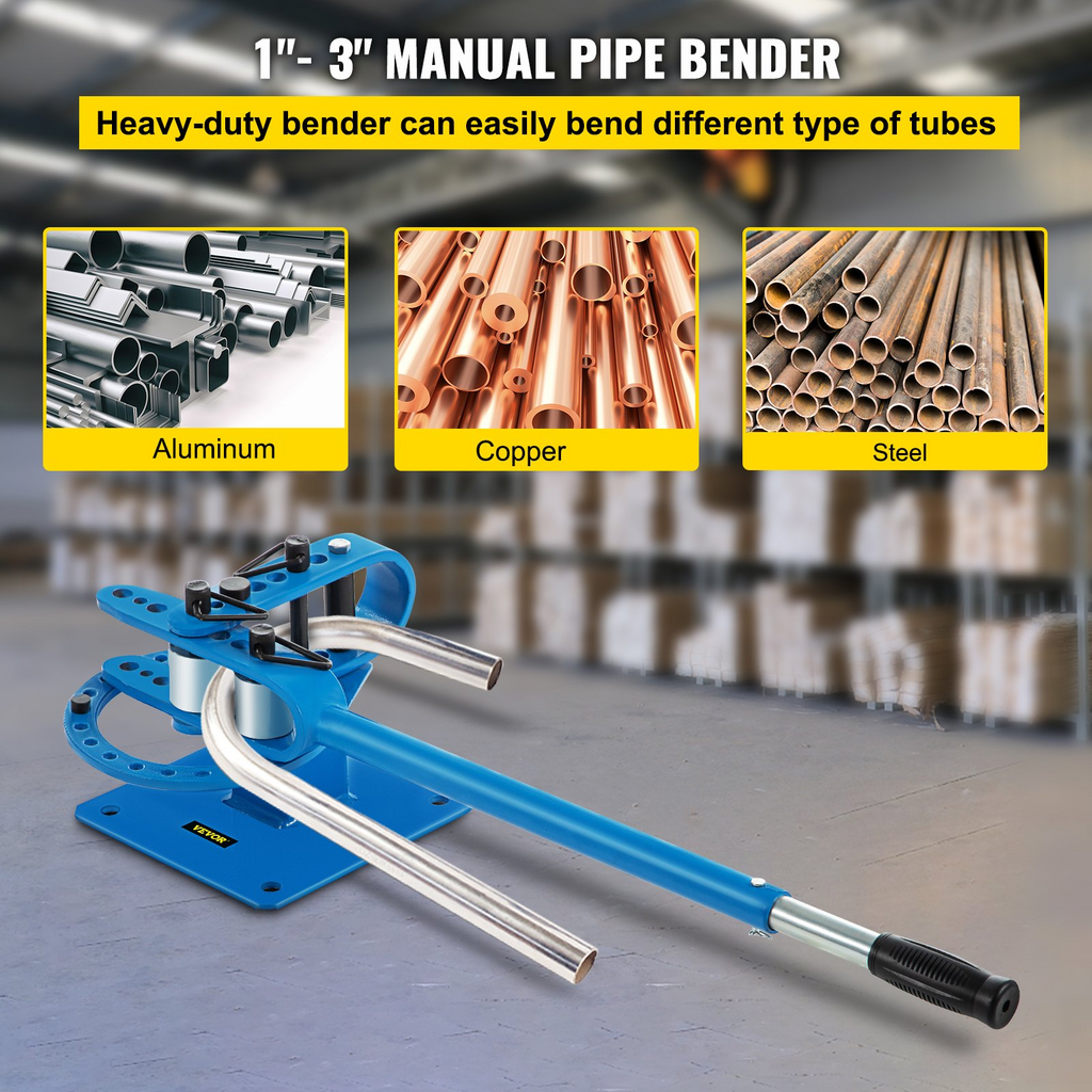 Dobladora de metal compacta VEVOR de 1" a 3" con plegadora de barras planas y 7 matrices