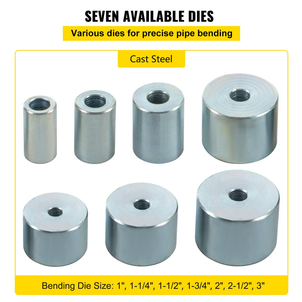 Dobladora de metal compacta VEVOR de 1" a 3" con plegadora de barras planas y 7 matrices
