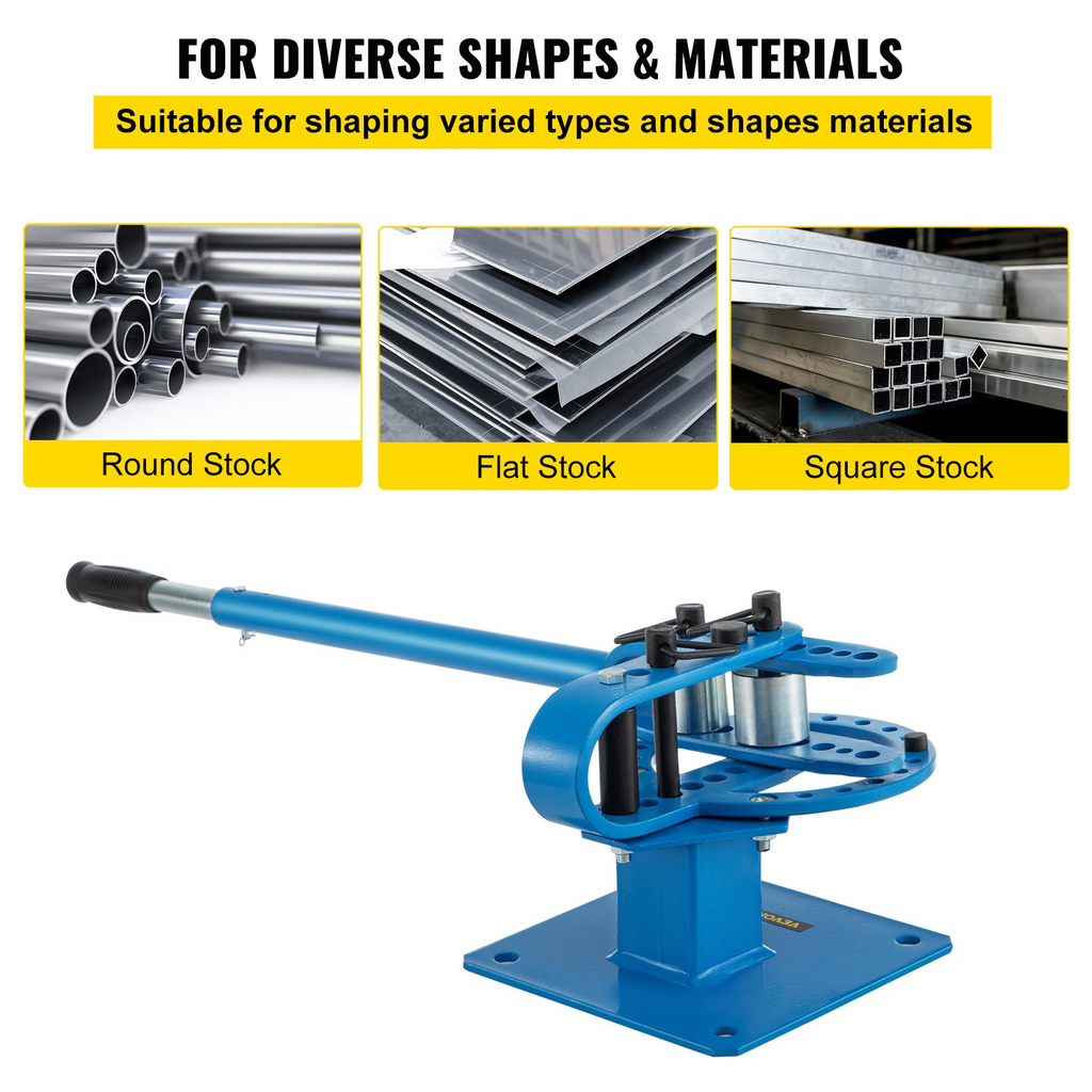 Dobladora de metal compacta VEVOR de 1" a 3" con plegadora de barras planas y 7 matrices