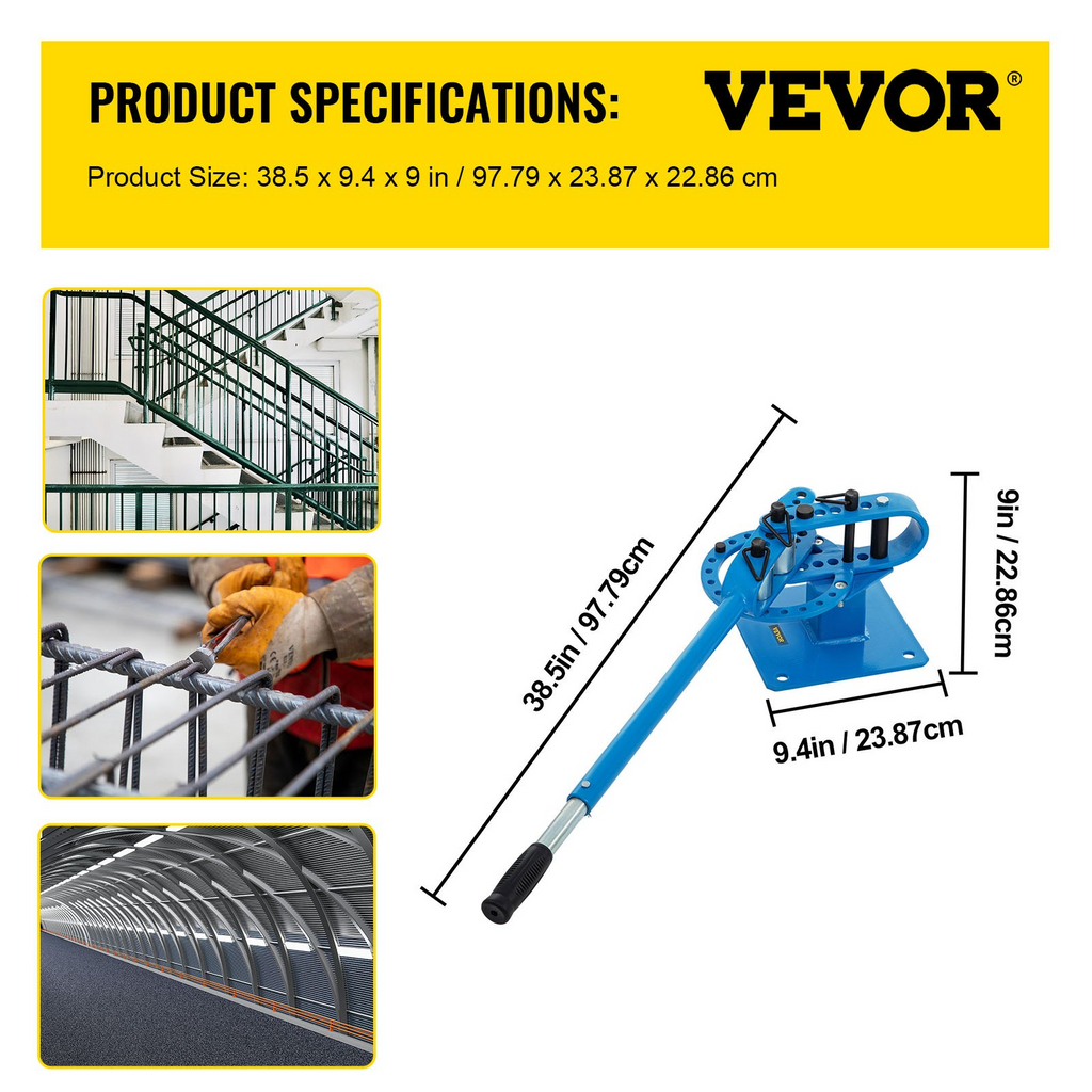 Dobladora de metal compacta VEVOR de 1" a 3" con plegadora de barras planas y 7 matrices