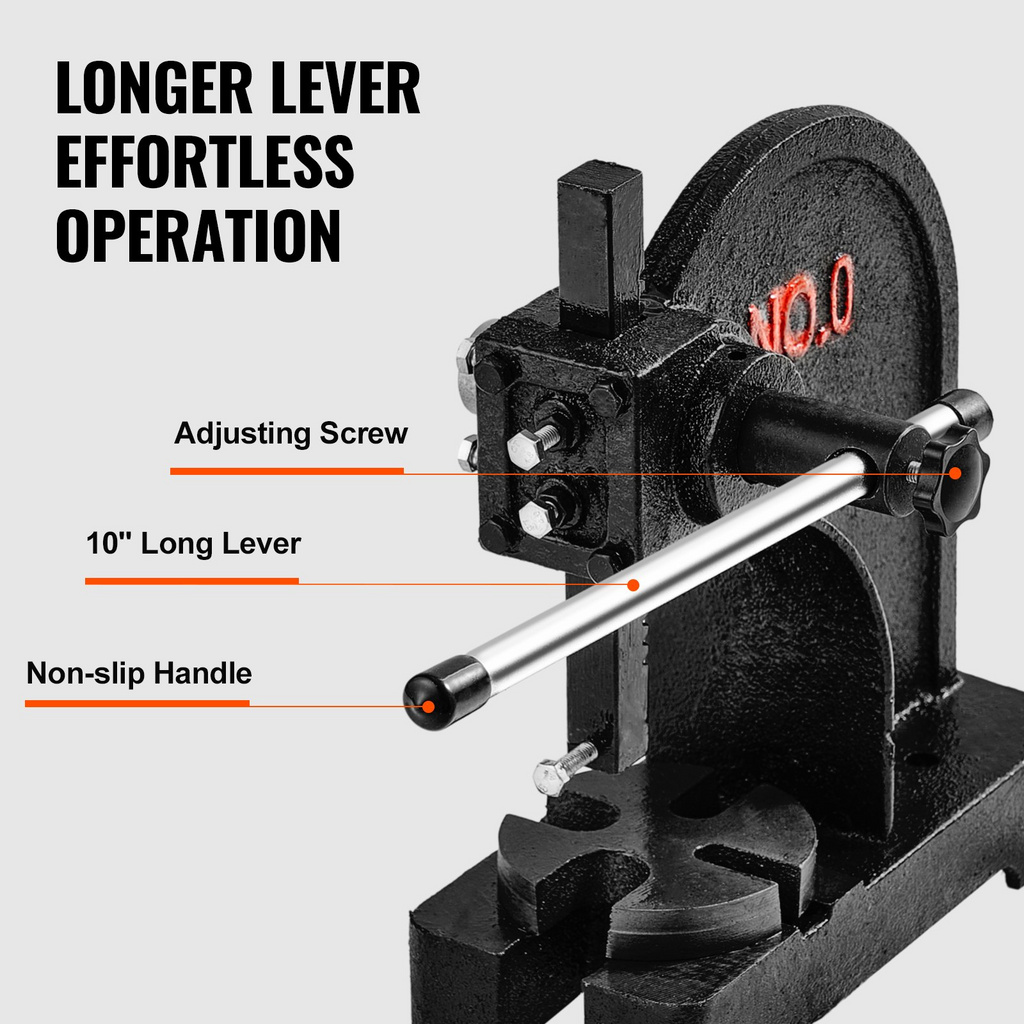 Prensa de husillo VEVOR manual de 0,5 toneladas altura máxima de 4,6"