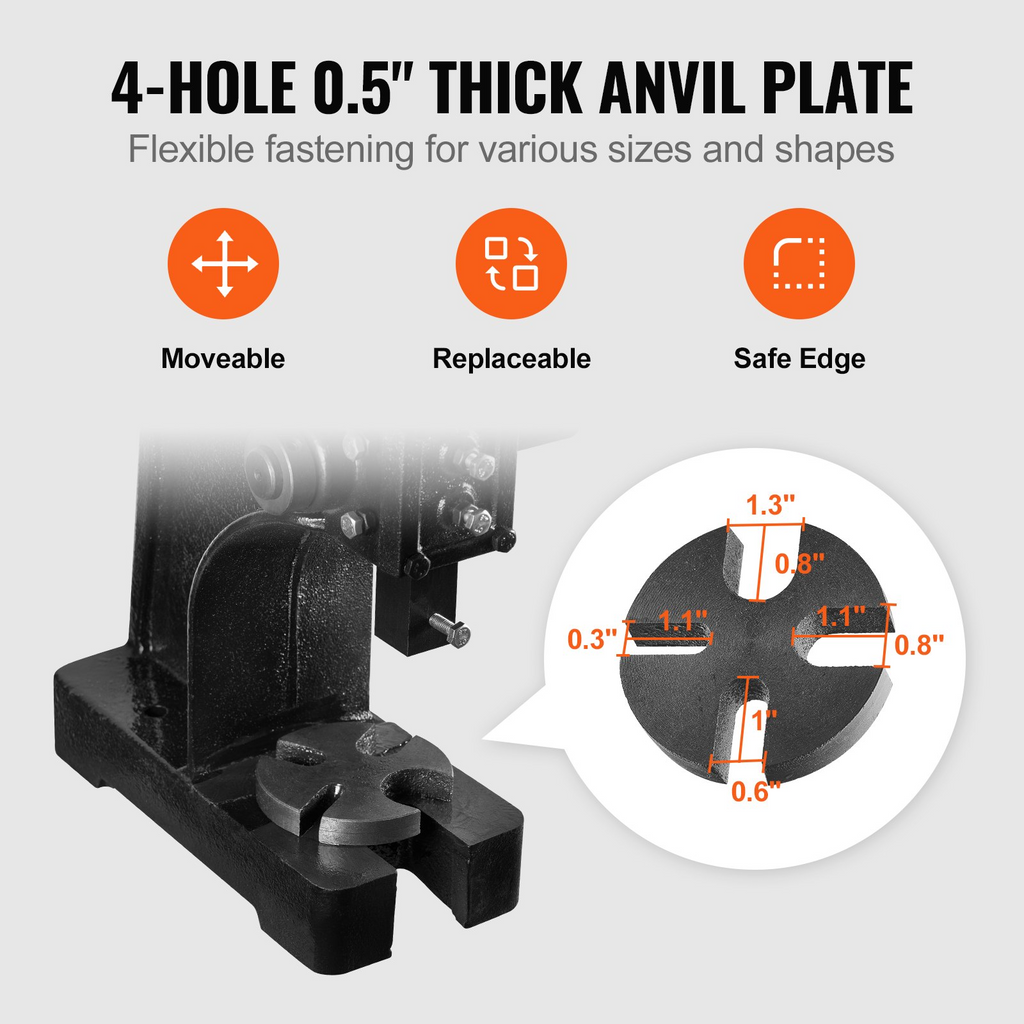 Prensa de husillo VEVOR manual de 0,5 toneladas altura máxima de 4,6"