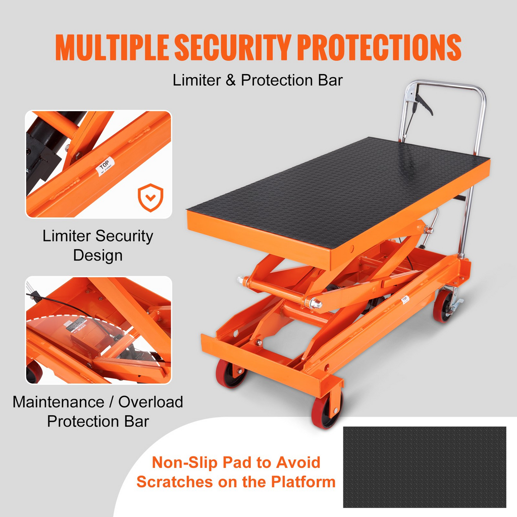 Mesa elevadora hidráulica VEVOR capacidad de 1760 lb altura de elevación de 59"