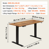 Escritorio de altura ajustable VEVOR, 1,4 m x 0,6 m, escritorio eléctrico de pie con 3 modos de teclas, tablero de escritorio de una sola pieza, marco de metal doble resistente