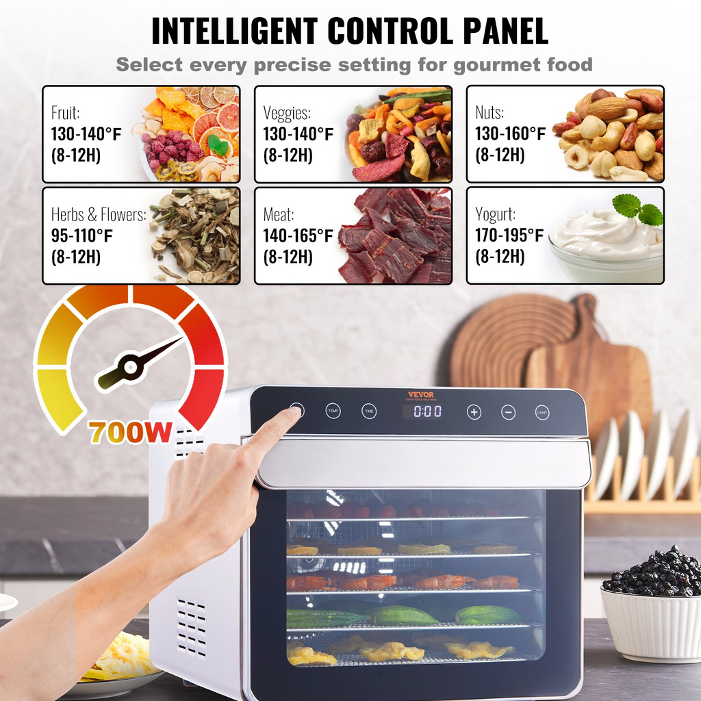 Máquina deshidratadora de alimentos VEVOR de 700 W