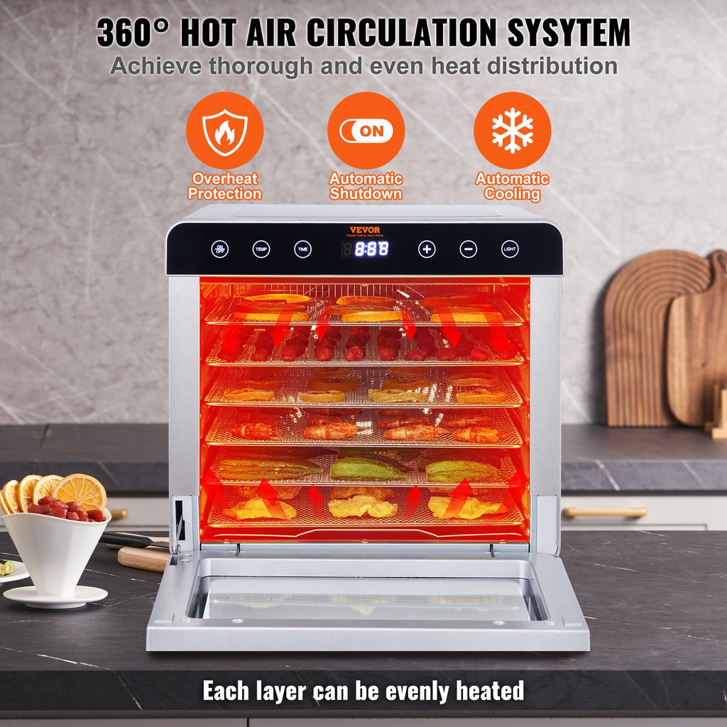 Máquina deshidratadora de alimentos VEVOR de 700 W