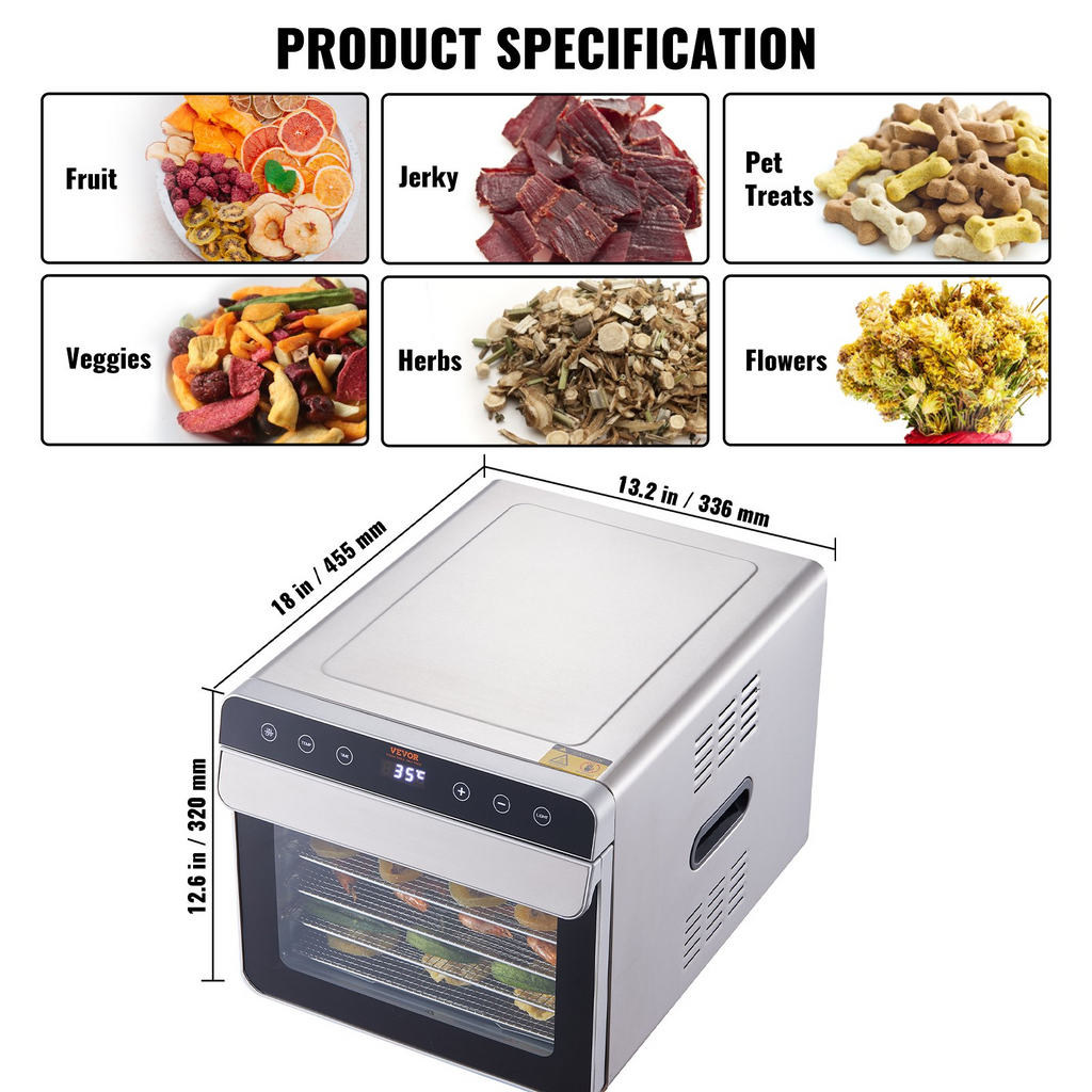 Máquina deshidratadora de alimentos VEVOR de 700 W