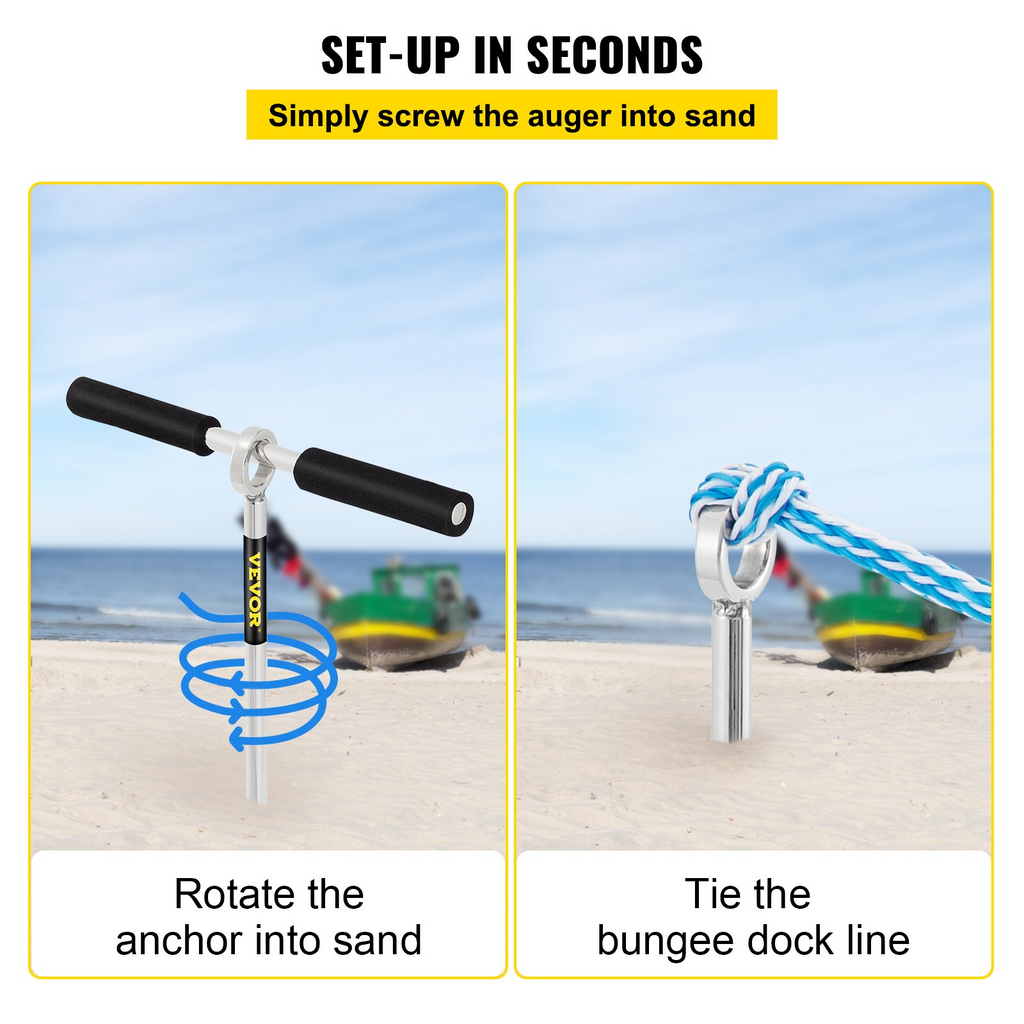 Anclaje de arena VEVOR barrena de 36" de largo para playa y banco de arena