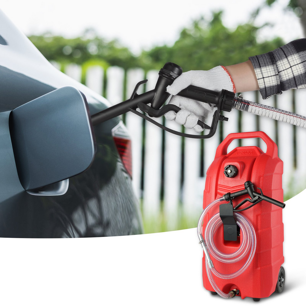 VEVOR Contenedor de combustible portátil de 16 galones, 7,8 l/min, con boquilla y ruedas de goma, tanque de almacenamiento de combustible para gasolina, diésel JH2