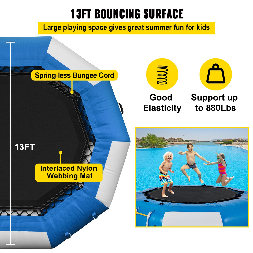 VEVOR - Trampolín inflable para agua de 13 pies