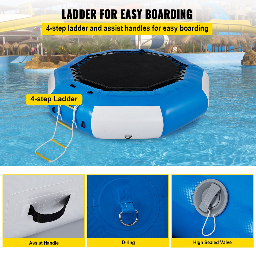 VEVOR - Trampolín inflable para agua de 13 pies