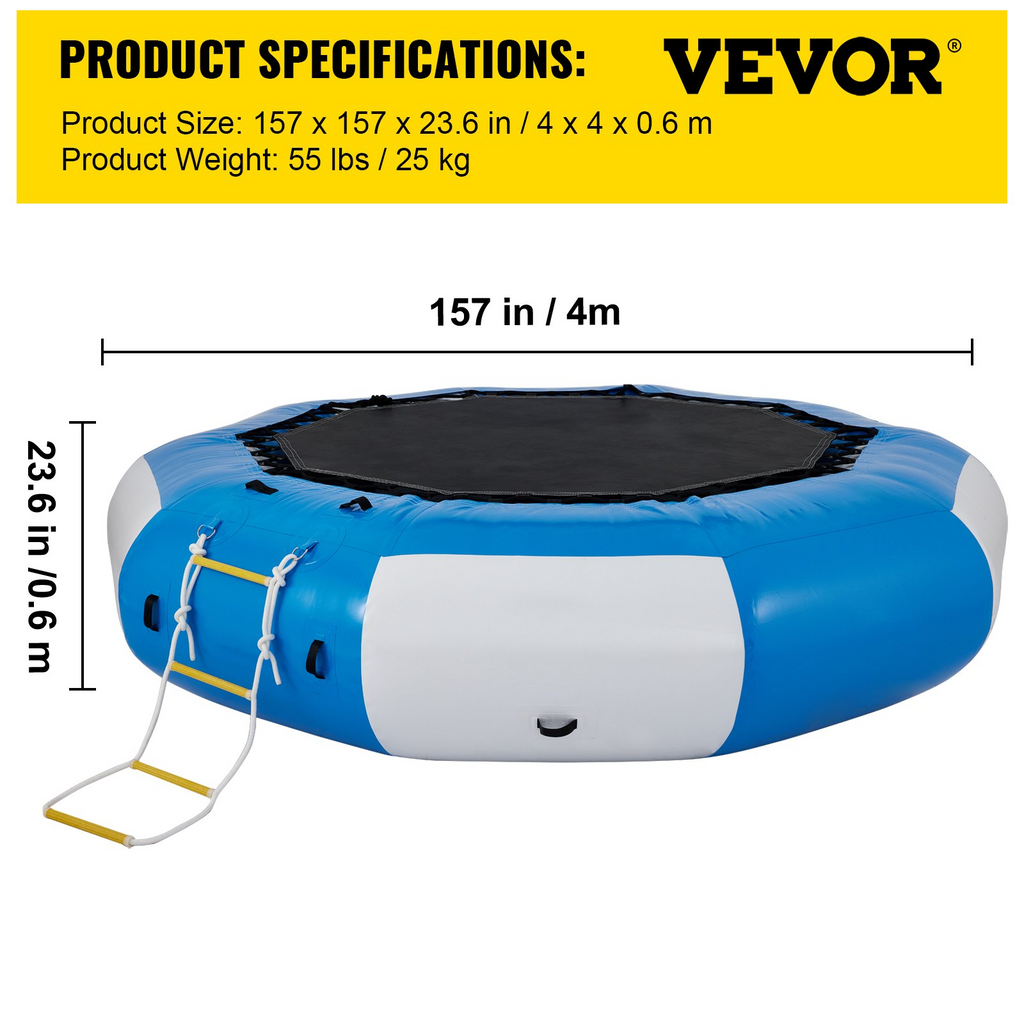 VEVOR - Trampolín inflable para agua de 13 pies