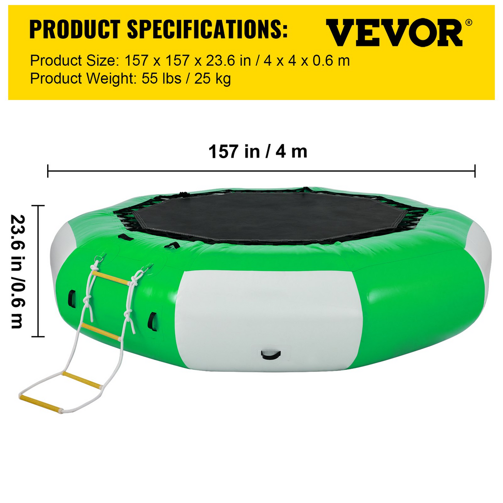 VEVOR - Trampolín inflable para agua de 13 pies