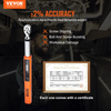 Llave dinamométrica digital VEVOR electrónica con accionamiento de 3/8" de 3,7 a 37 ft.lb/5 a 50 n.m rango de torsión con precisión de ±2 % ajustable de 3 modos con calibración de zumbador LED
