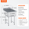 Fregadero de acero inoxidable VEVOR 1 compartimento un solo tazón de 27" x 41"