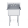 Fregadero de acero inoxidable VEVOR 1 compartimento un solo tazón de 27" x 41"