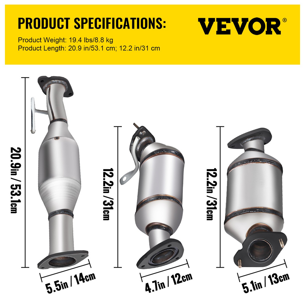 VEVOR Traverse 09-17 Convertidor catalítico 3.6L V6 para GMC Acadia 07-17 para GMC Acadia 07-17 para Saturn Outlook 07-10 Juego completo 1
