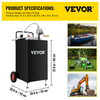 VEVOR - Tanque de almacenamiento de combustible con ruedas, 30 galones, portátil, con bomba de transferencia manual, para automóviles JH2