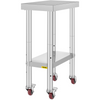 Mesa de trabajo de acero inoxidable VEVOR con ruedas de 24 x 12 x 32 pulgadas con 4 ruedas