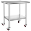 Mesa de trabajo de acero inoxidable VEVOR con ruedas de 24 x 30 pulgadas  (24 x 30 x 33,8 pulgadas)
