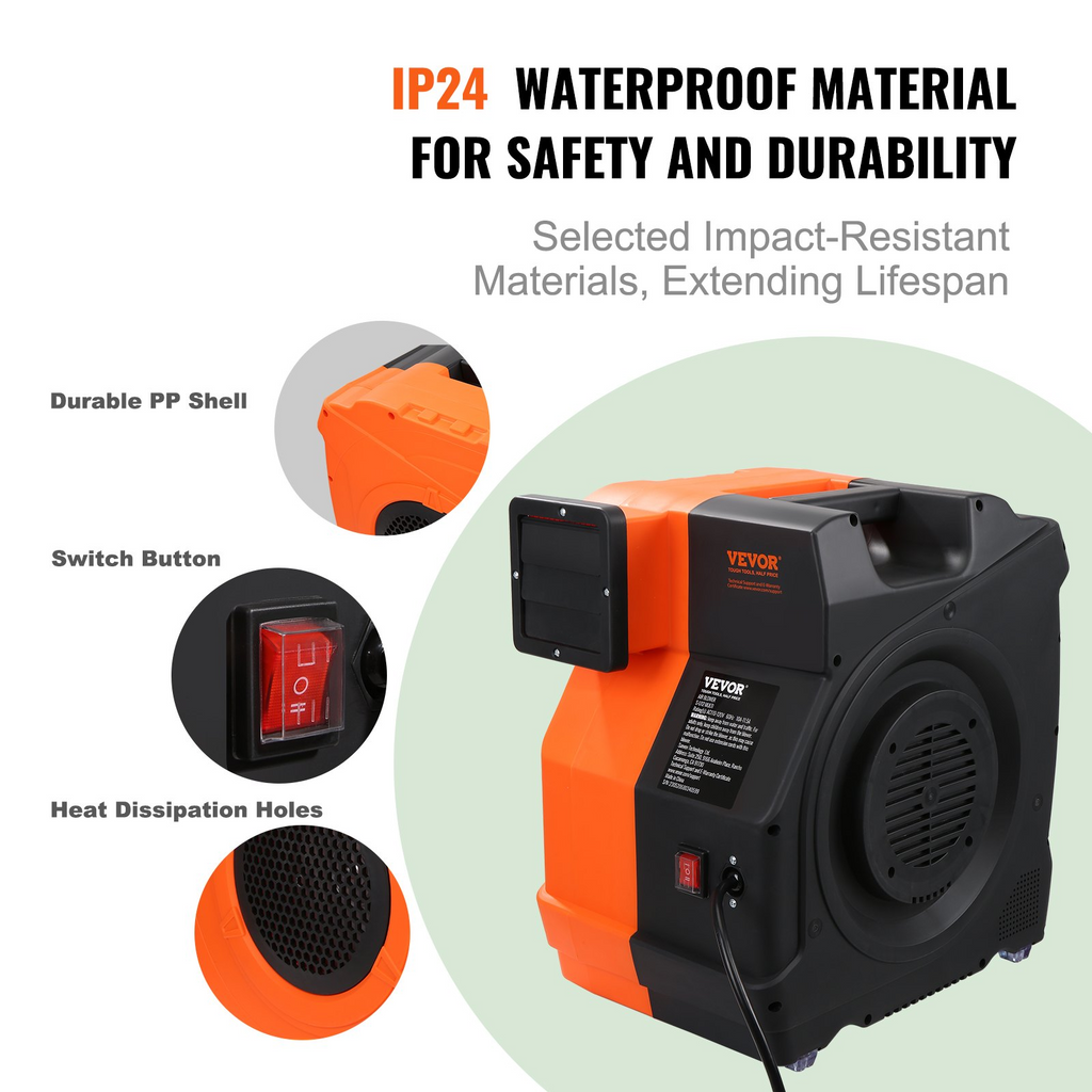Soplador de aire VEVOR 1100 W 1.5/1.7 HP con bomba para castillos inflables y toboganes de agua 3100 RPM aprobado por UL