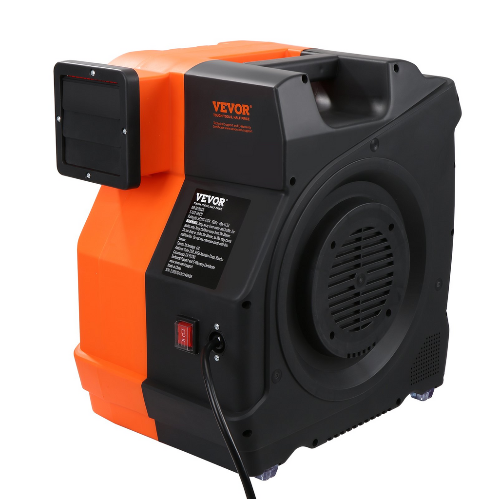 Soplador de aire VEVOR 1100 W 1.5/1.7 HP con bomba para castillos inflables y toboganes de agua 3100 RPM aprobado por UL