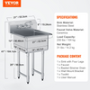 Fregadero de acero inoxidable VEVOR para uso general y preparación de 1 compartimento de un solo tazón de 21" x 41"