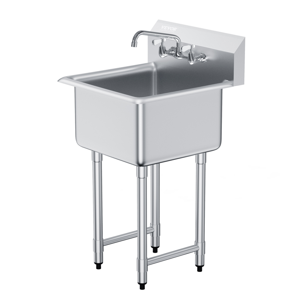 Fregadero de acero inoxidable VEVOR para uso general y preparación de 1 compartimento de un solo tazón de 21" x 41"