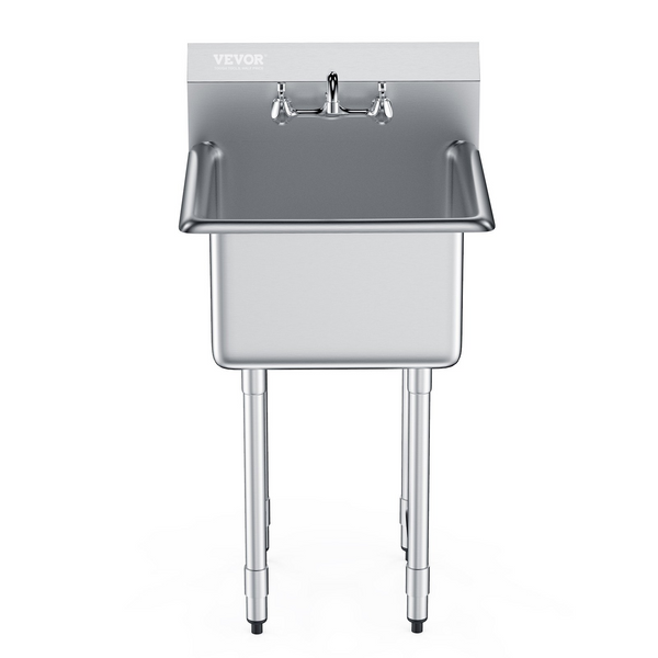Fregadero de acero inoxidable VEVOR para uso general y preparación de 1 compartimento de un solo tazón de 21" x 41"
