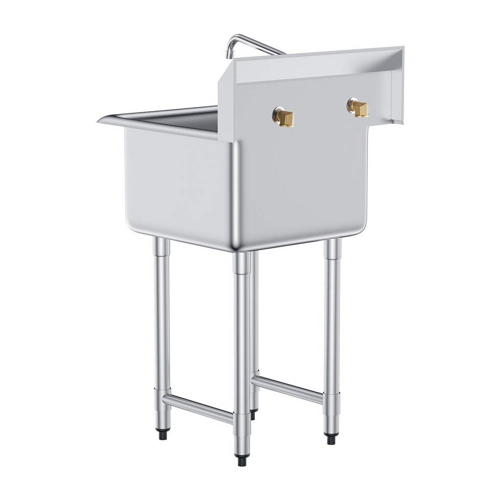 Fregadero de acero inoxidable VEVOR para uso general y preparación de 1 compartimento de un solo tazón de 21" x 41"