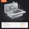 Fregadero comercial VEVOR con grifo  17 x 12,8 pulgadas