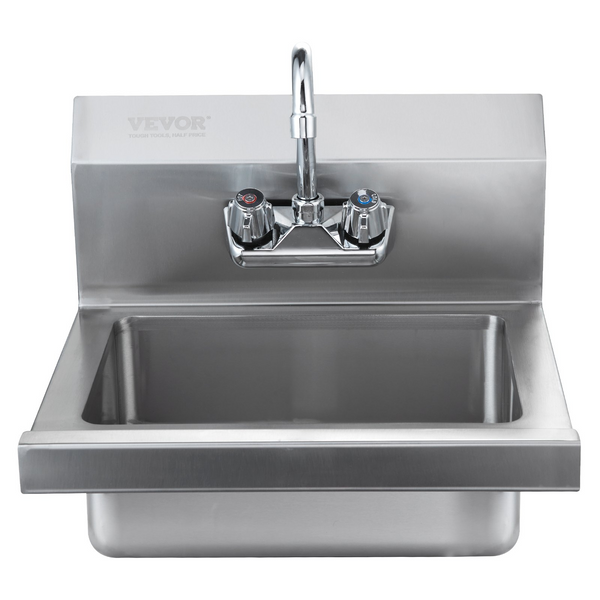 Fregadero comercial VEVOR con grifo  17 x 12,8 pulgadas