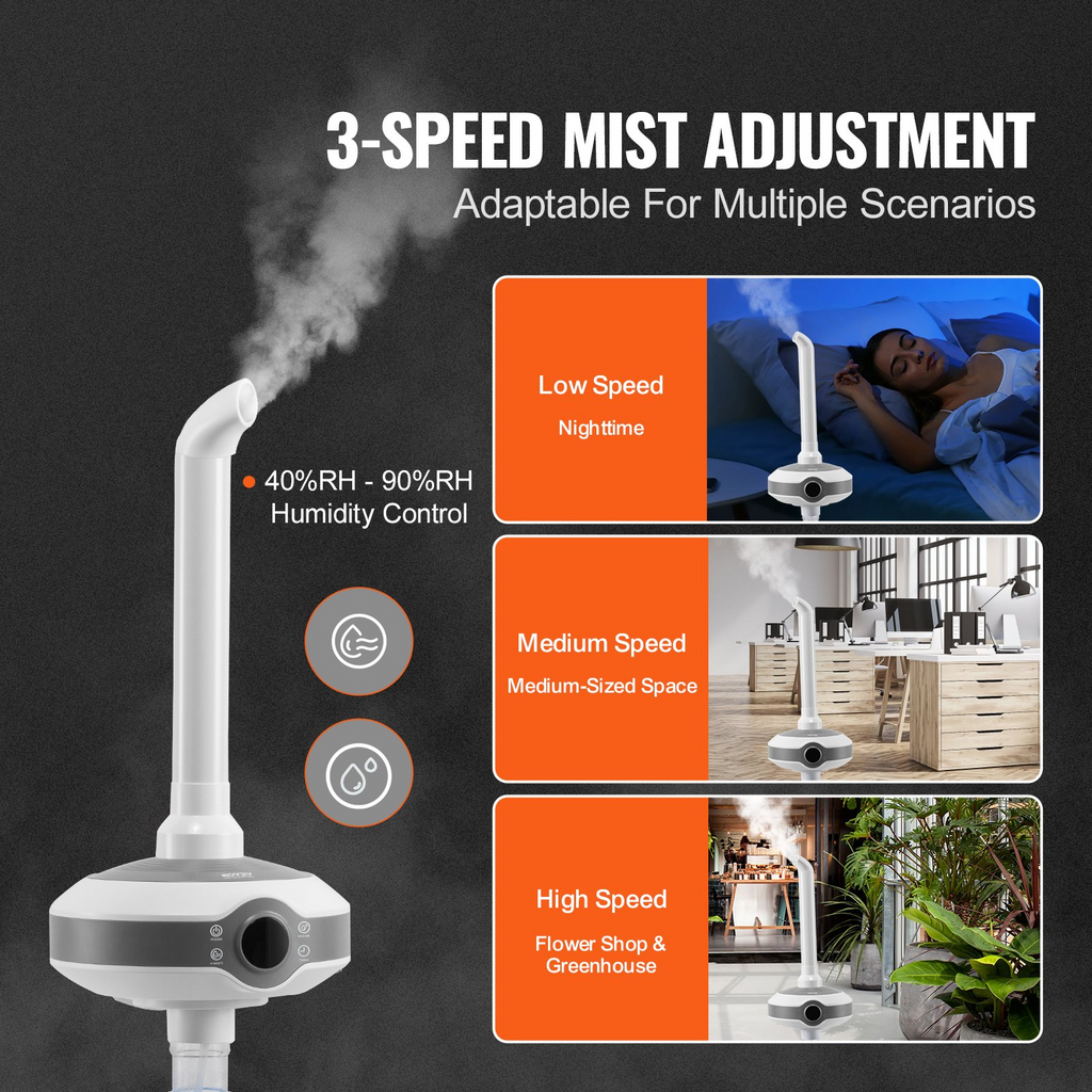 Humidificador VEVOR para habitaciones grandes de 1291 7 pies cuadrados