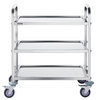 VEVOR carro de acero inoxidable 3 capas 400 lb ruedas universales bloqueables para laboratorio clínica cocina salón
