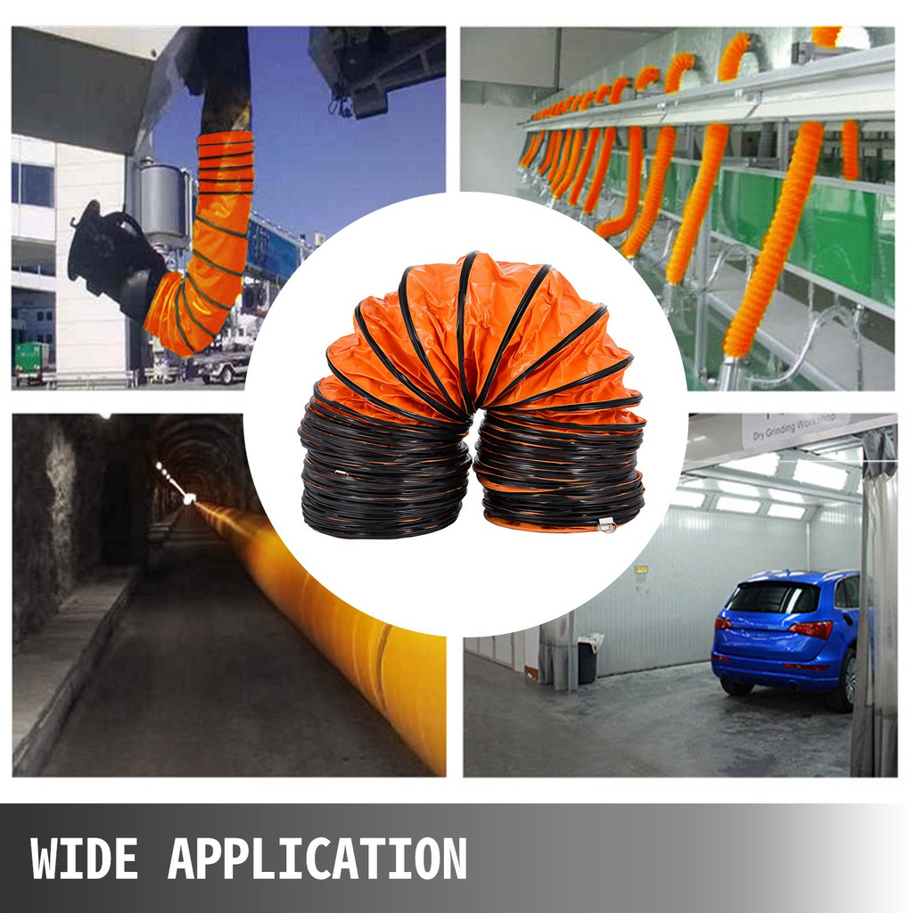Manguera flexible de PVC de 16 pies VEVOR para ventilador de extracción de 12 pulgadas color naranja