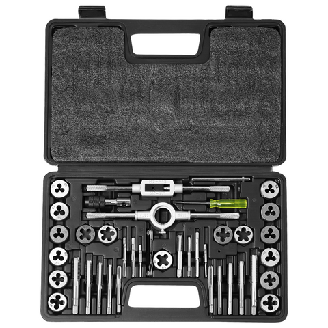 Juego de machos y terrajas VEVOR 40 piezas incluye tamaños métricos M3 a M12