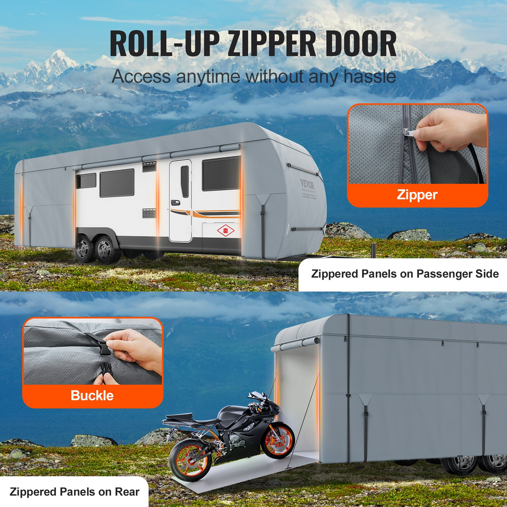 Funda para caravana de viaje VEVOR para caravana de 28 a 30 pies de tela no tejida de 4 capa