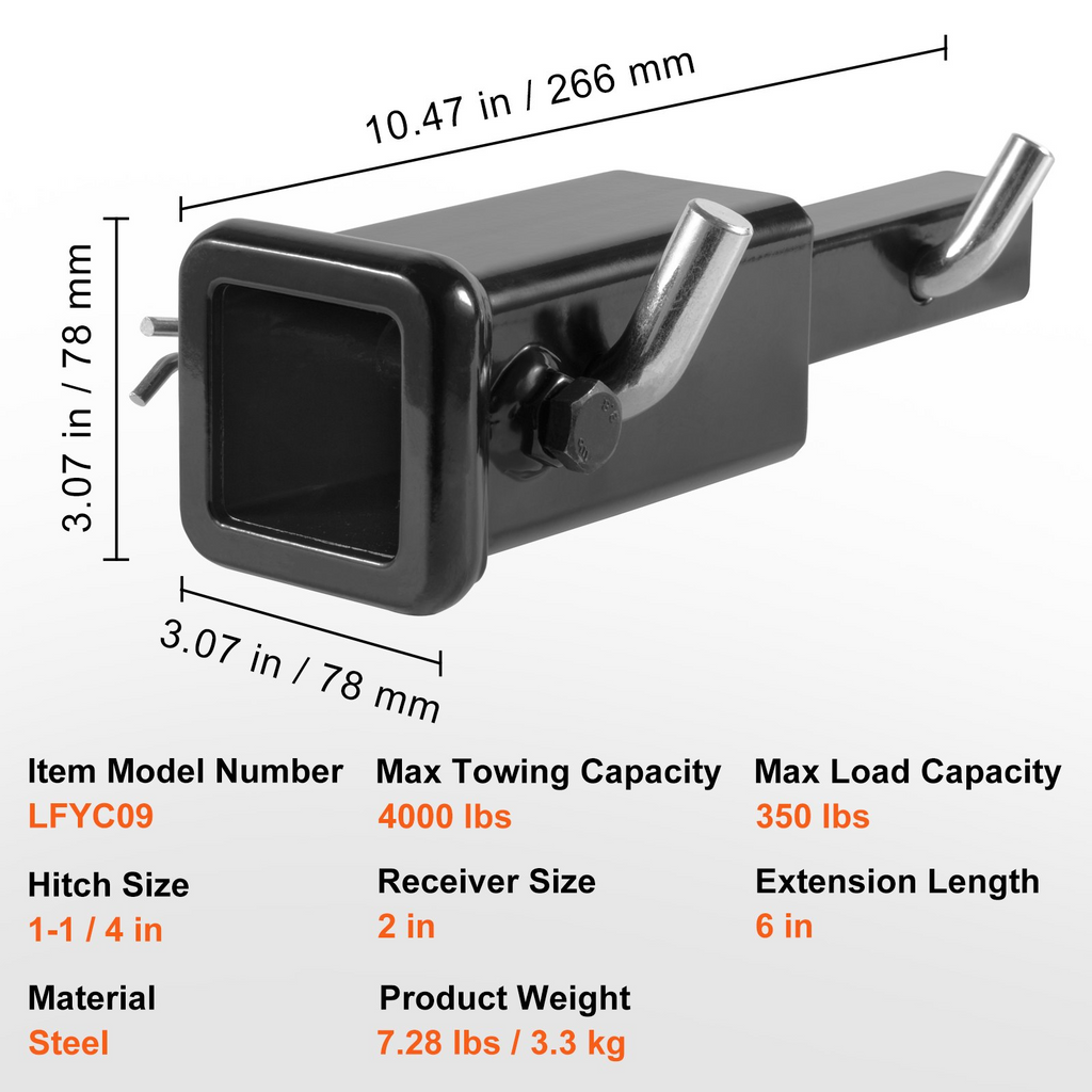 Extensor de enganche de remolque VEVOR de 1-1/4" a 2"