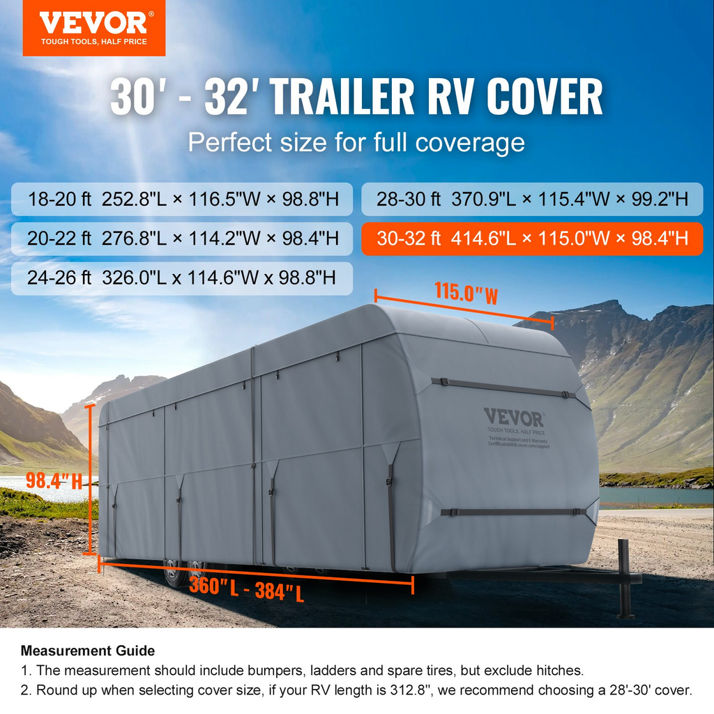 Funda para caravana de viaje VEVOR de 30 a 32 pies